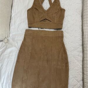 Bebe Two-Piece Suade set